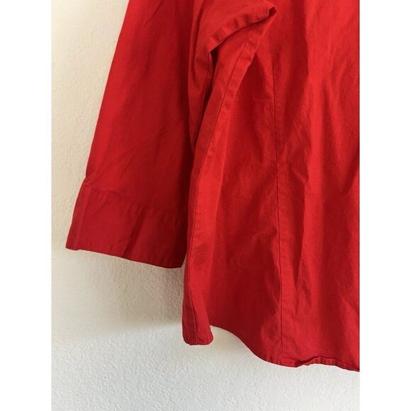 Real Comfort Vintage 90s Women’s Plus Size 2XL Red Button Front Cotton Blouse - Picture 10 of 10